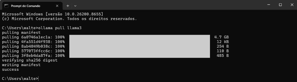 Baixando o Llama 3 no CMD